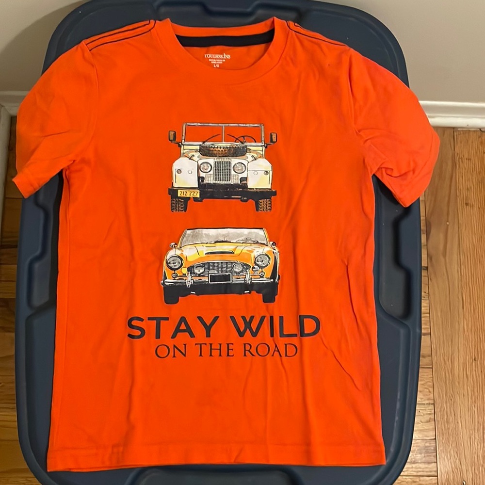 Toughskins size 7, orange tee. Excellent condition, like new. Never worn.